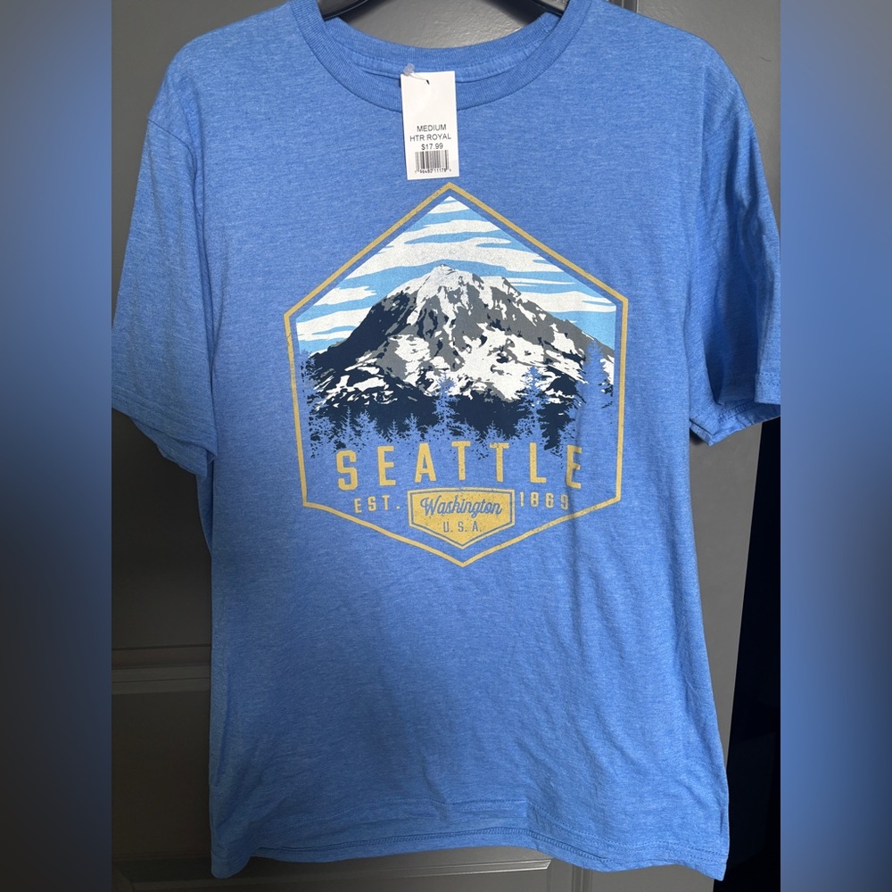 Seattle Graphic Tee in Heather Blue